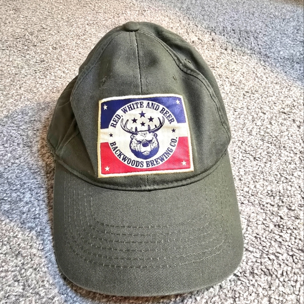 Red White and Beer Backwoods Brewing Co. Snapback Trucker Hat Unisex OSFM